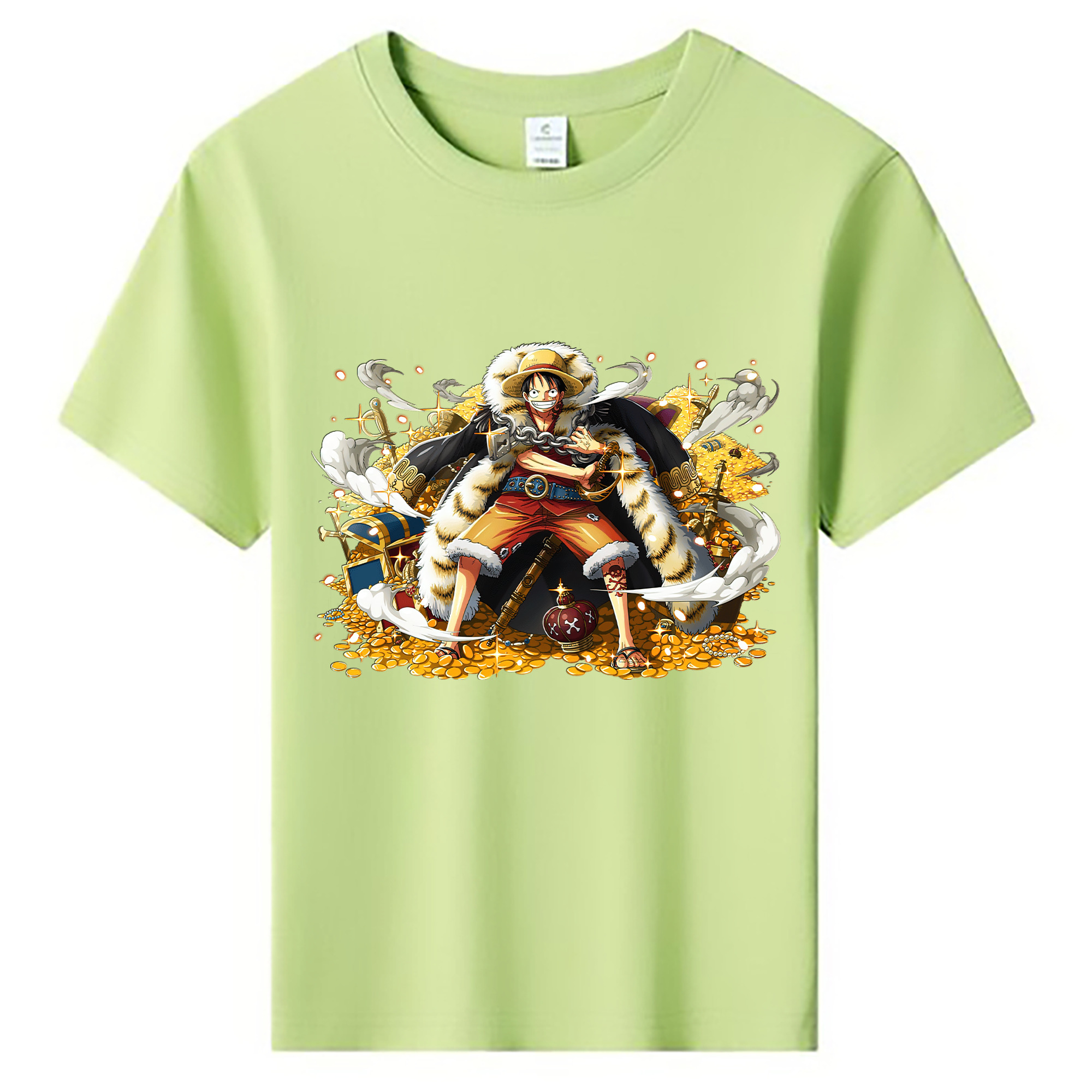 ワンピース モンキー・D・ルフィ ONE PIECE Monkey D. Luffy 綿100％キッズTシャツ（フロントプリント）